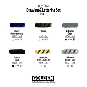 Golden - High Flow Drawing & Lettering Set - 01360997