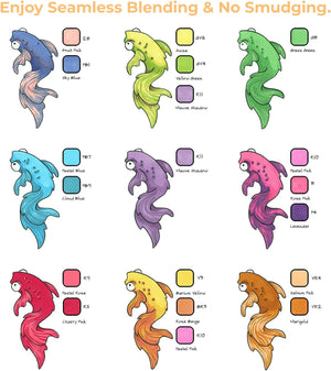 Ohuhu Honolulu 168 Dual Tip Alcohol Art Markers, Brush & Chisel - 01080067