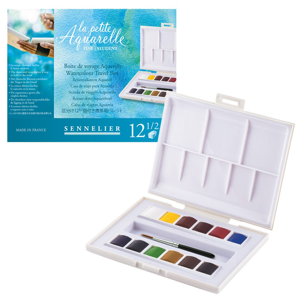 Sennelier “La Petite Aquarelle” travel box (12 half-pan set)-01070383