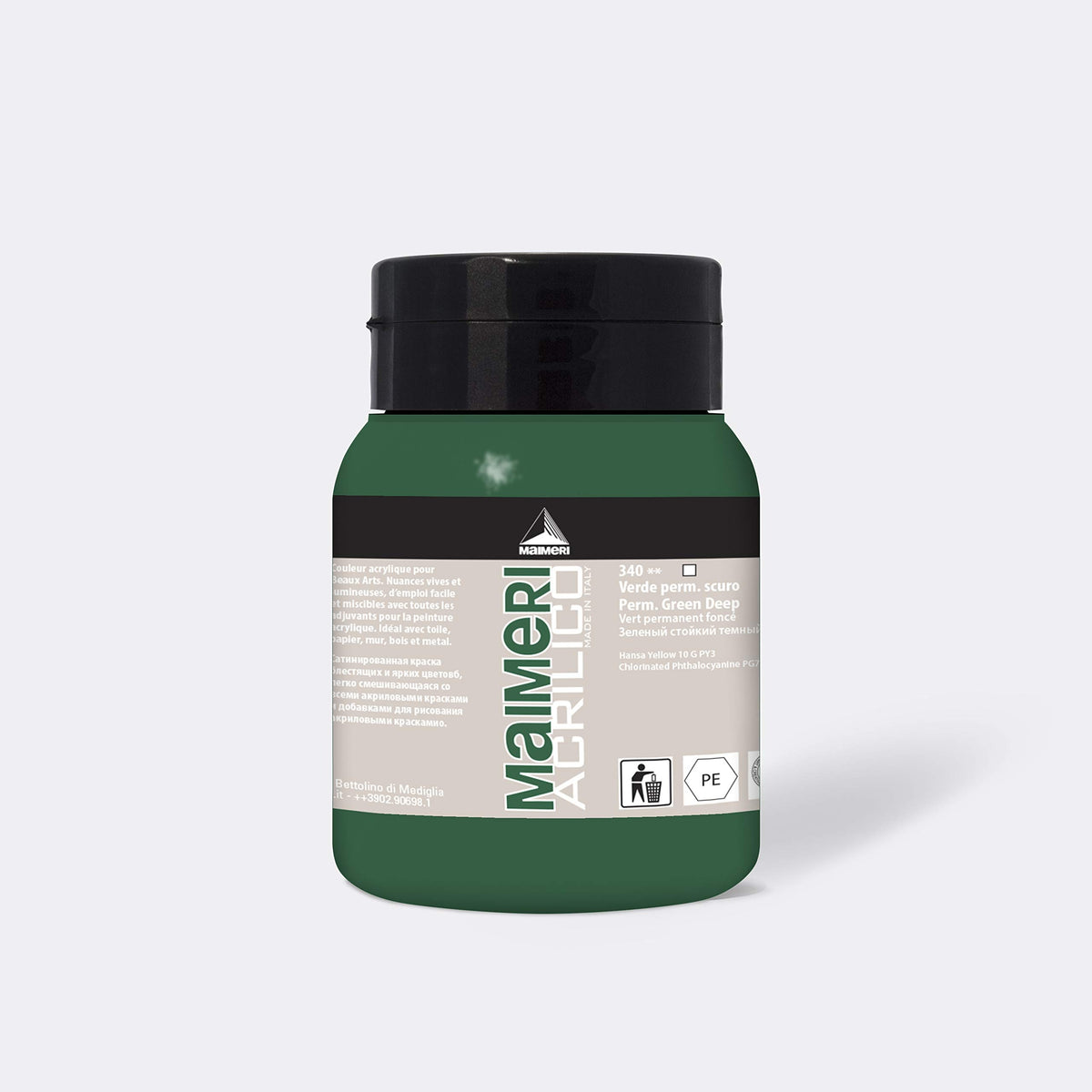 Maimeri Acrilico Permanent Green Deep 340 – 500 ml- 01070667