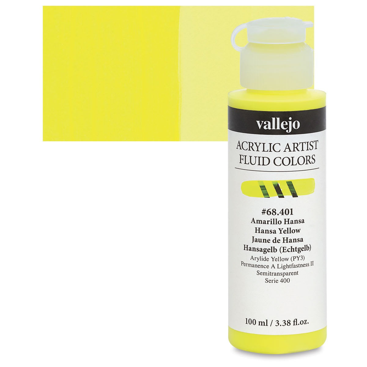 Vallejo Fluid Acrylic – Hansa Yellow (100 ml) -01071184