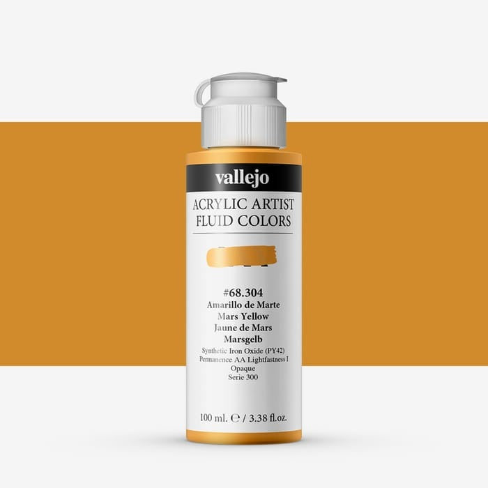 Vallejo Fluid Acrylic 304 – Mars Yellow (100 ml) -01071231