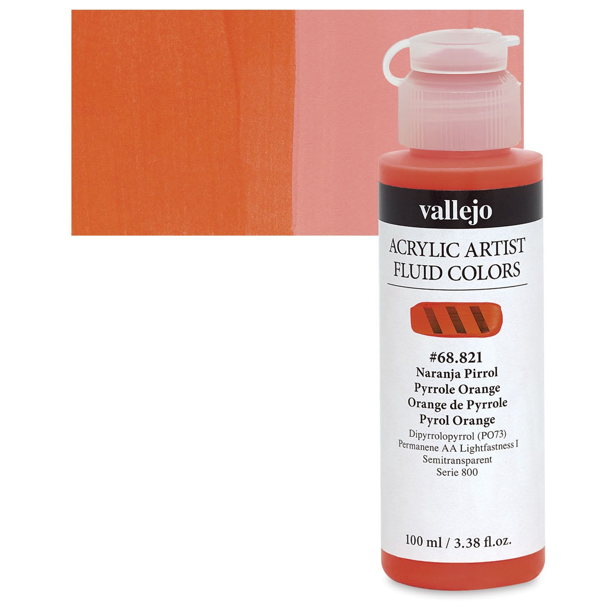 Vallejo Fluid Acrylic – Pyrrole Orange (100 ml)-01071240