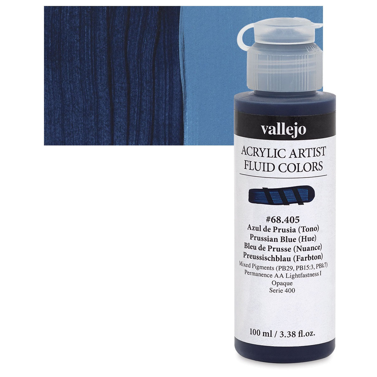 Vallejo Fluid Acrylic – Prussian Blue (Hue) (100 ml)-01071243