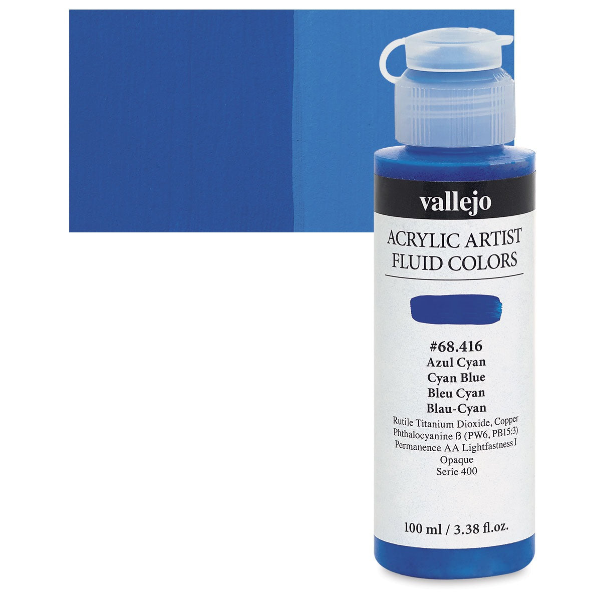 Vallejo Fluid Acrylic – Cyan Blue (100 ml)-010713847