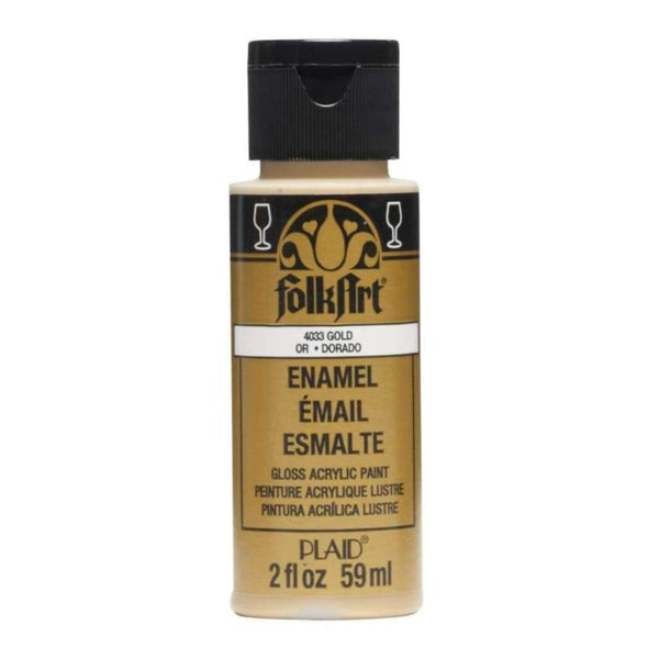 FolkArt Enamel Paint – Metallic Pure Gold – 2 oz (4033)-01420308