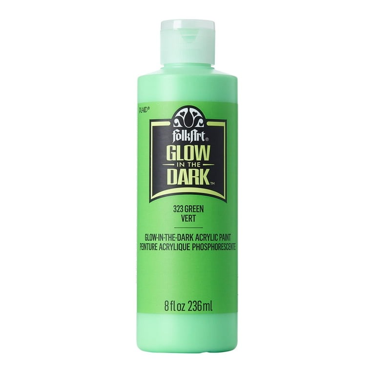 FolkArt Glow Acrylic Paint – Glow Green – 8 oz (323E) - 01420409