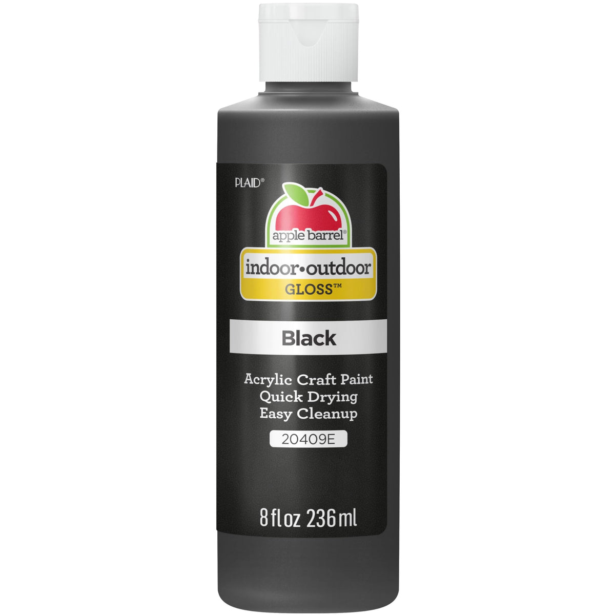 Apple Barrel Gloss Acrylic Paint in Assorted Colors (8 oz), 20409 Gloss Black- 01420443