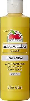 Apple Barrel Acrylic Paint in Assorted Colors (8 Ounce), J20414 Gloss Real Yellow- 01420444