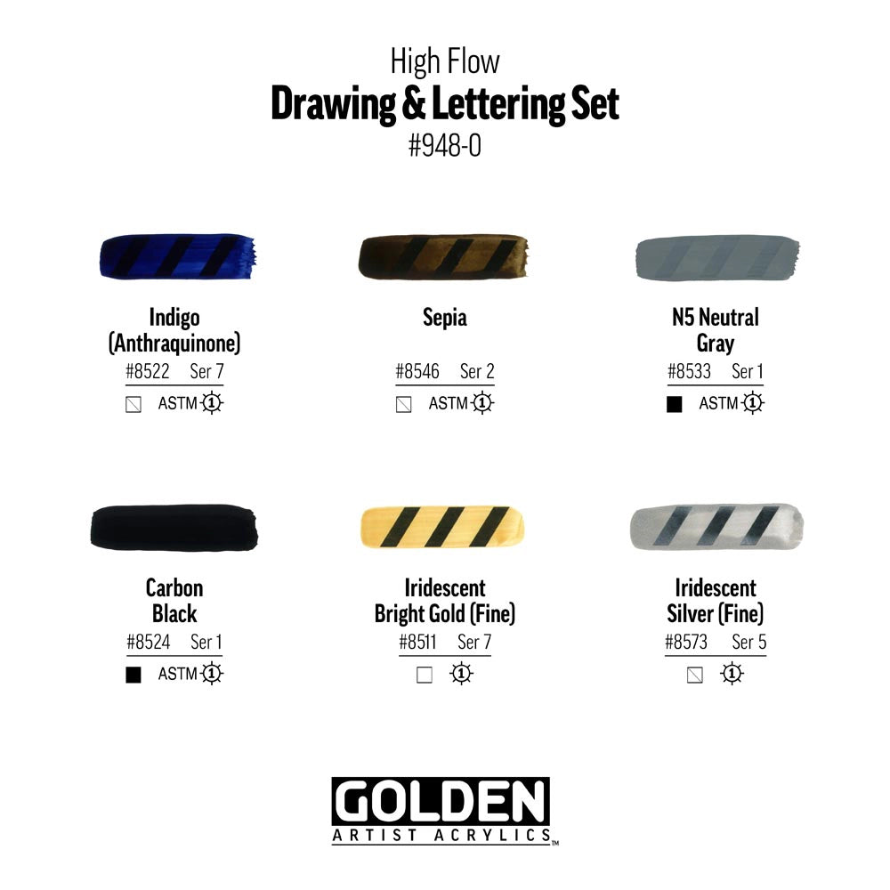 Golden - High Flow Drawing &amp; Lettering Set - 01360997