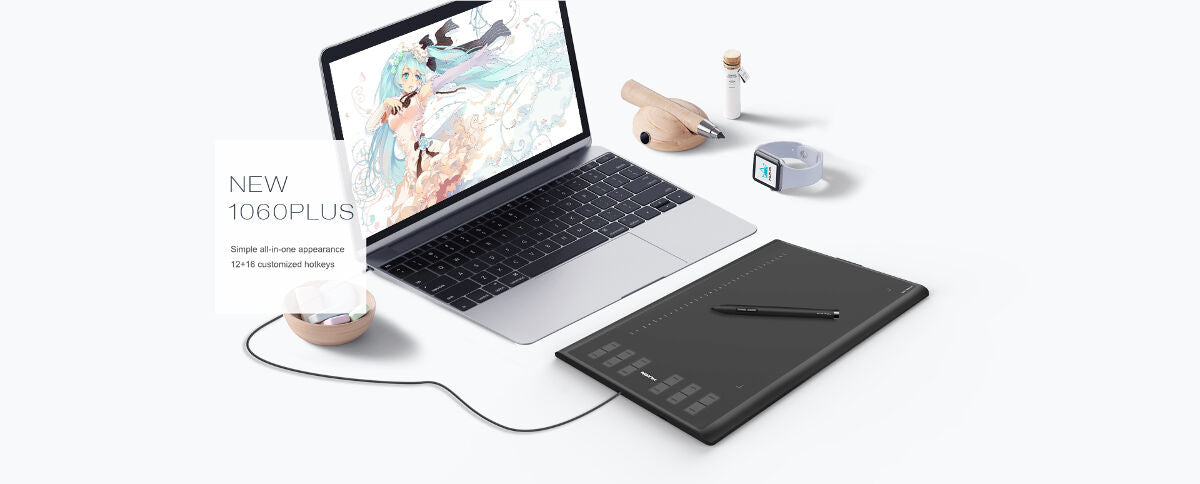 HUION 1060Plus Professional Graphics Pen Tablet - 04440007