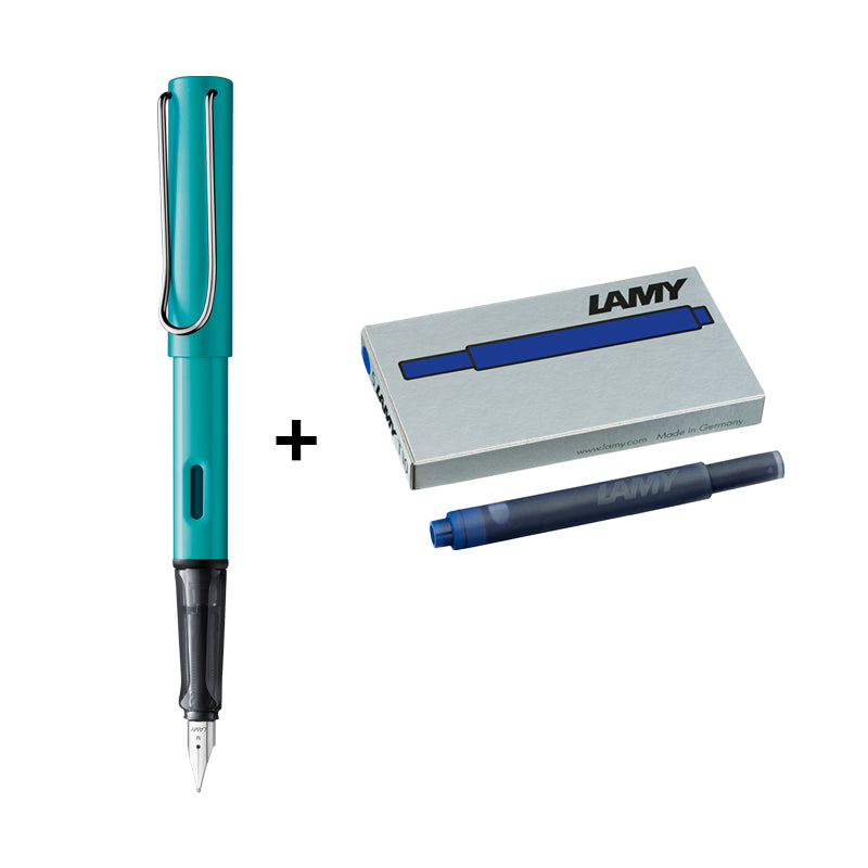lamy safari fountain pen umbra medium blue ink+Lamy ink cartridge T10 blue-19060107
