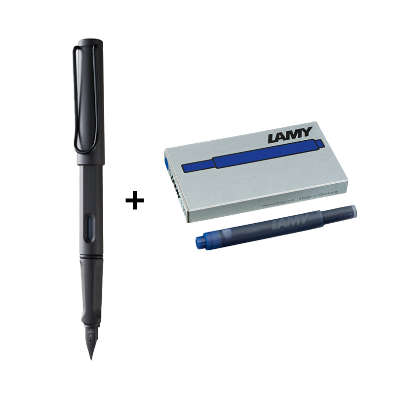 lamy safari fountain pen umbra medium blue ink+Lamy ink cartridge T10 blue-19060107