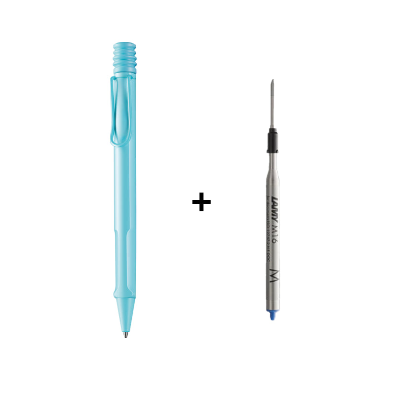lamy safari ball pen aquasky medium blue ink+lamy ball point refill M16 medium blue-19060112