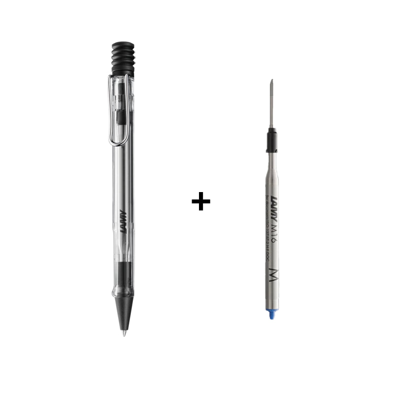 lamy safari ball pen vista medium blue ink+lamy ball point refill M16 medium blue-19060118