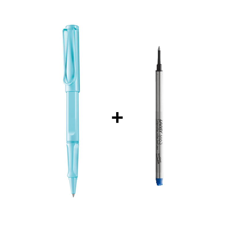 lamy safari Rollerball pen aquasky medium blue ink+Lamy Rollerball-refill M63 Medium-blue	-19060121