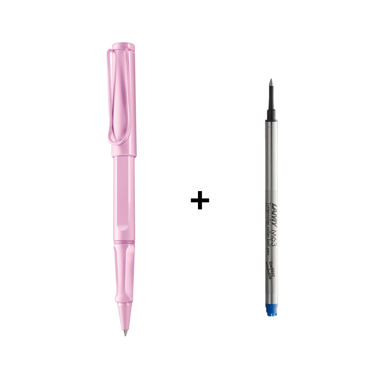 lamy safari Rollerball pen lightrose medium blue ink+Lamy Rollerball-refill M63 Medium-blue-19060122