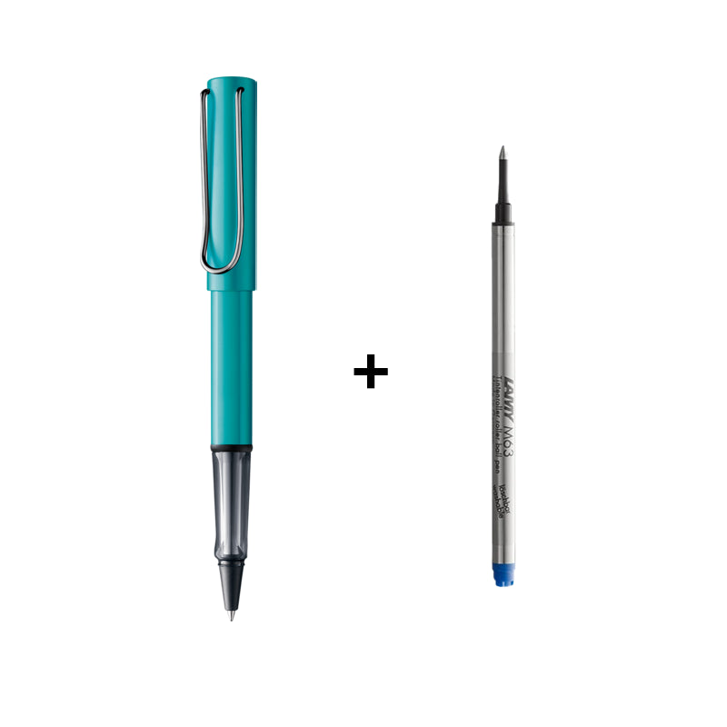 lamy AL-star Rollerball pen turmaline medium black ink+Lamy Rollerball-refill M63 Medium-blue-19060129