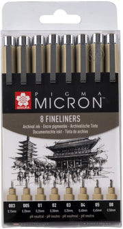 Sakura PIGMA MICRON SET 8 BLACK-02130704