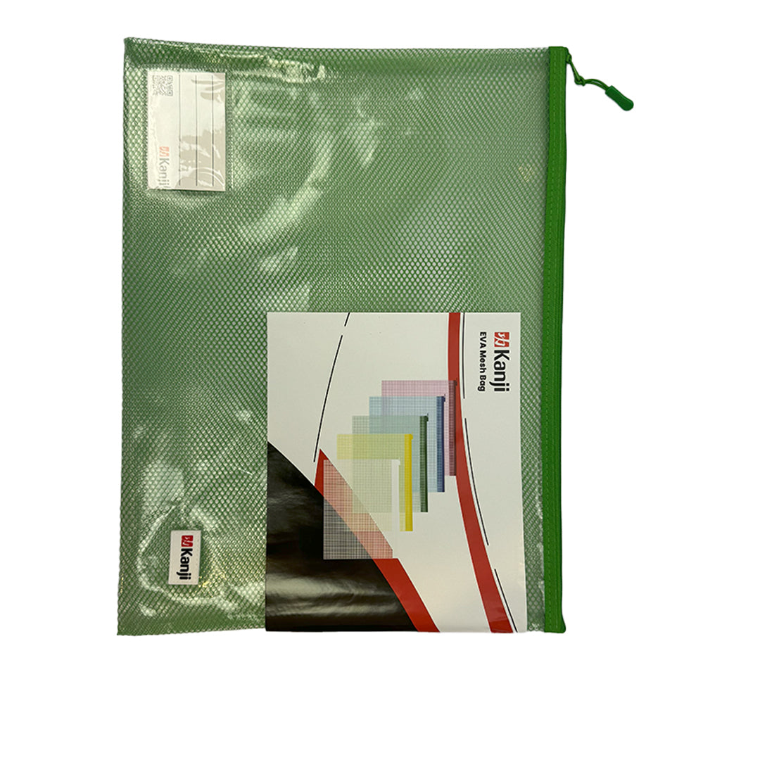 Kanji A4 Eva zipper bag green-03200035