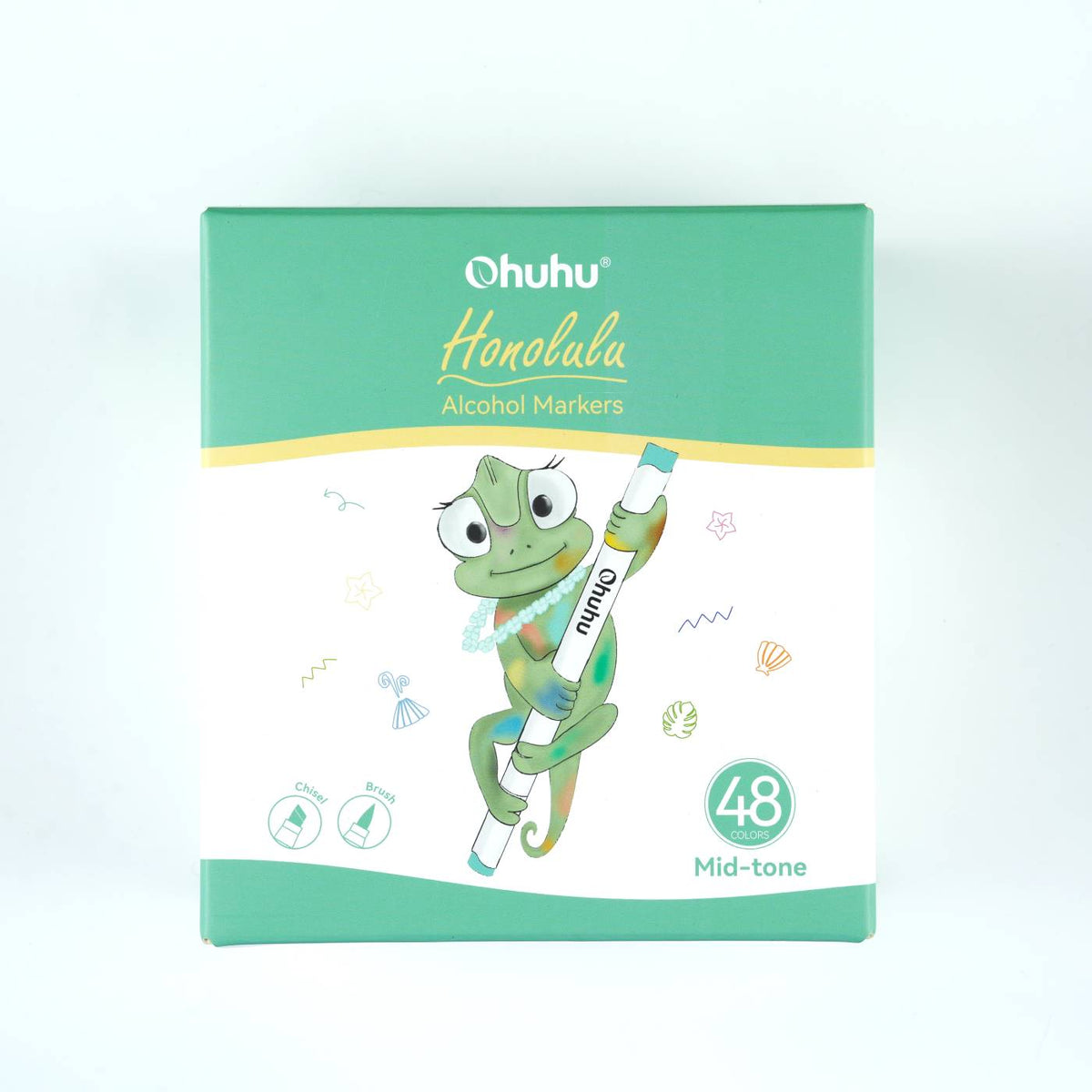 Ohuhu- Honolulu 48 Mid-tone Colors Dual Tips Alcohol Art Markers-01080058