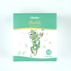 Ohuhu- Honolulu 48 Mid-tone Colors Dual Tips Alcohol Art Markers-01080058
