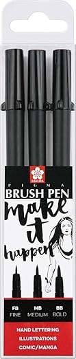 Sakura PIGMA BRUSH BLACK SET 3-02130681