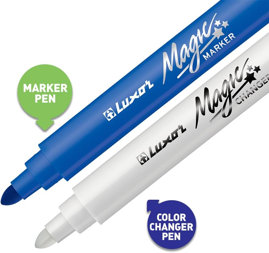 Luxor- Magic Pens Magic Marker Case of 8 Assorted colors - Set of 3packet - 01500125