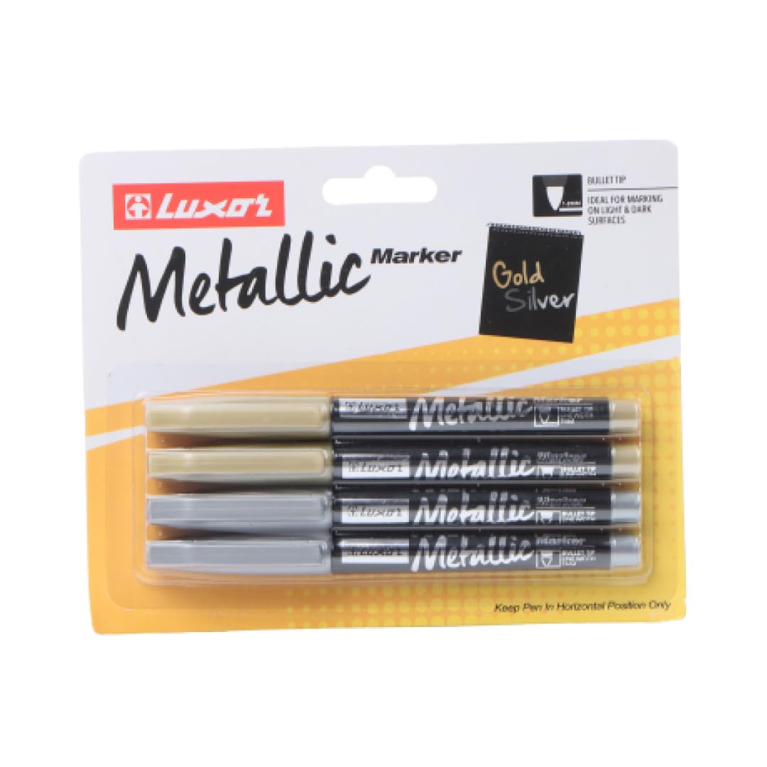 لوكسور - قلم ميتاليك - ذهبي وفضي - 4 أقلام - 01500036