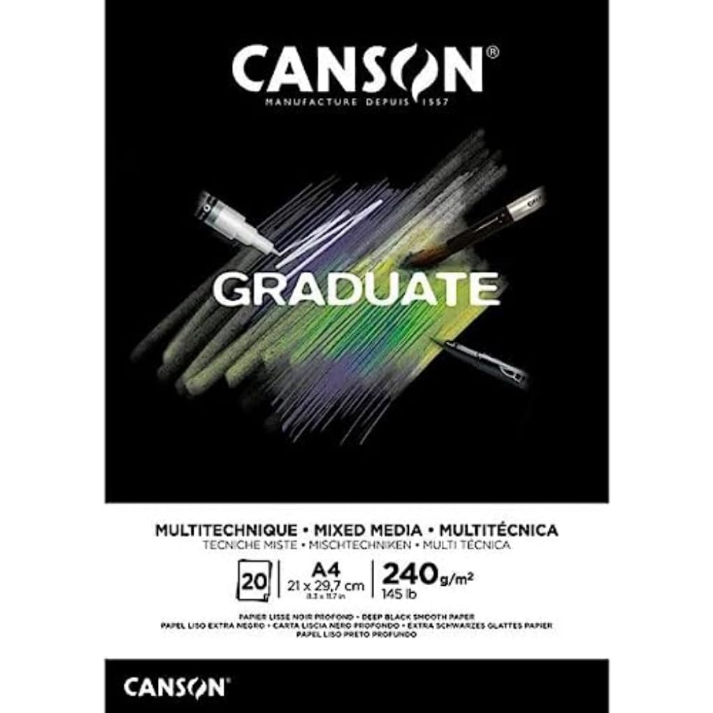 CANSON PAD CANGRAD BLACK 20S A4 240G-C31250P017-07021951