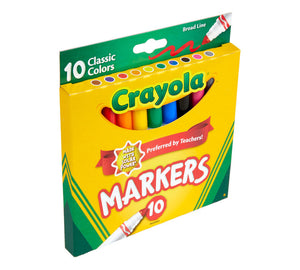 Crayola Broad Line Markers, Classic Colors, 10-Count - 01350401