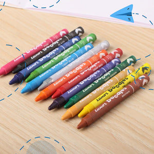 Luxor - Wax Crayons - Extra Long | 12Assorted Shades| - Set of 3packet - 01500143