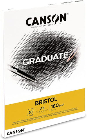 CANSON Graduate Bristol Pad 20 Sheets Glued Small Side A5 180 - 07021645