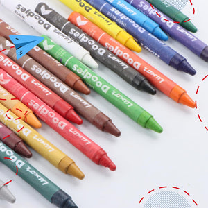 Luxor - Wax Crayons - Extra Long | 18 Assorted Shades| - Set of 3packet - 01500144