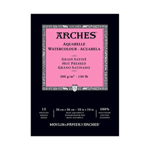 Arches Watercolor Pad, Hot Press, 26 x 36cm, 12sheet- 07021653