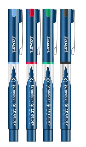 Luxor- LX Glider - |4 Assorted Colors |- Refillable Liquid Ink Roller pen - 01500131