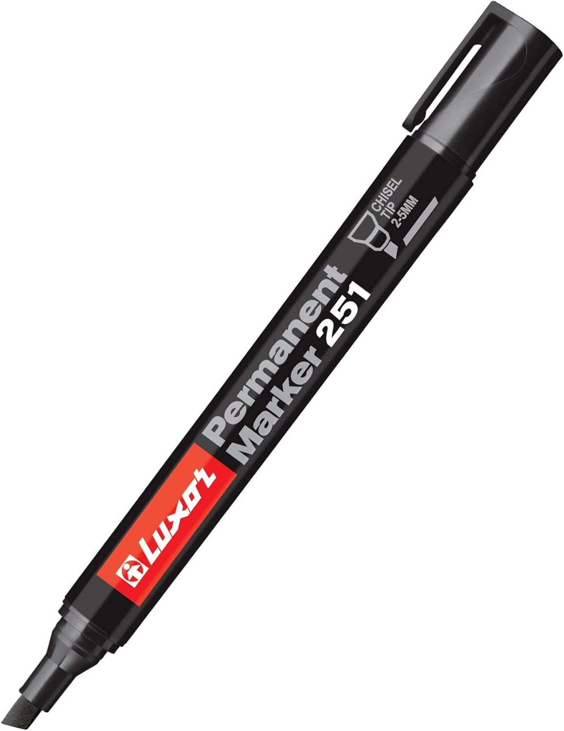 Luxor - Permanent Marker 251 Chisel Tip 2-5mm -Black -(12's Box)- 01500056