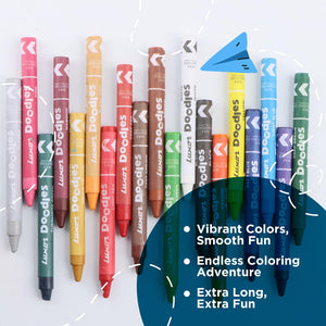 Luxor - Wax Crayons - Extra Long | 18 Assorted Shades| - Set of 3packet - 01500144