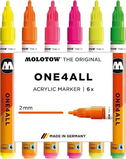 Molotow Acrylic marker One4All 127HS Neon Set-05600639