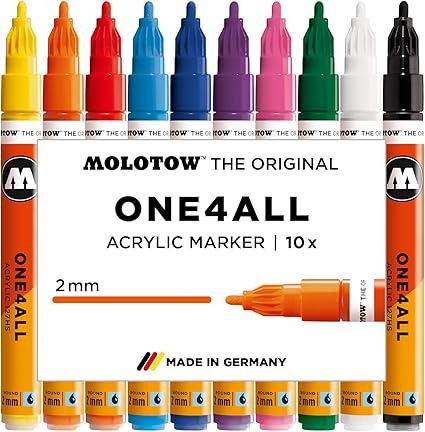 Molotow Acrylic marker One4All 127HS Hot Set-05600642
