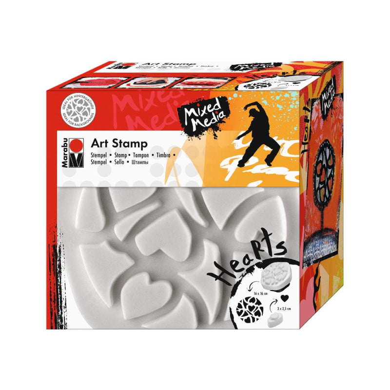 مارابو - ختم فني على شكل قلوب - 16×16 سم - 14240074