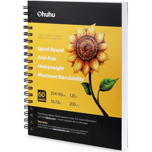 Ohuhu Marker Pads Art Sketchbook, 7.6" ×10", 60 Sheets/120 Pages - 01080028