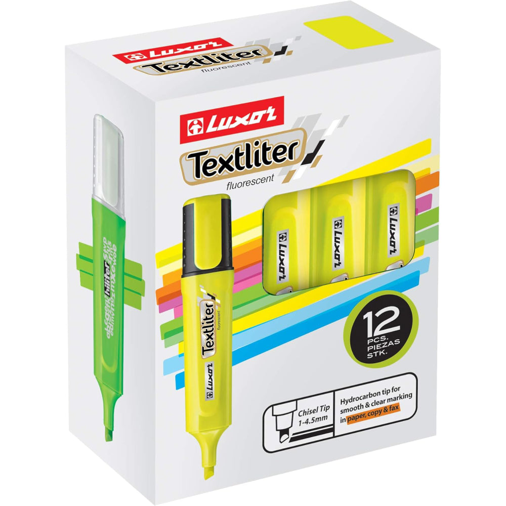 لوكسور - تيكست ليتر، ألوان متنوعة، عبوة من 12 قطعة - 01500085