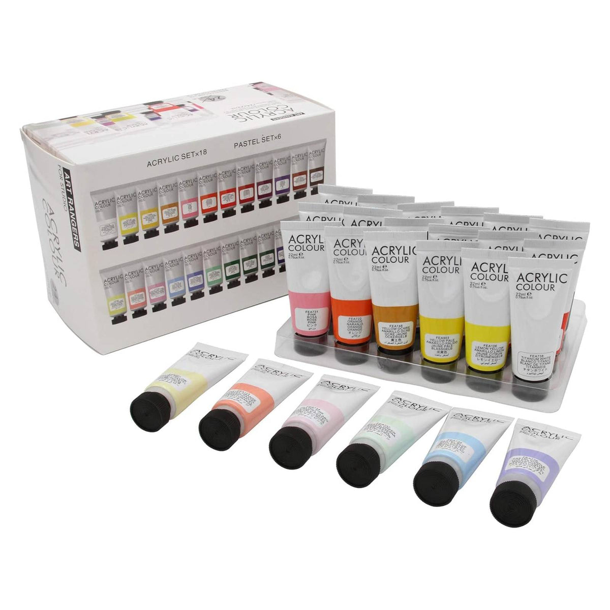 Art Rangers- 24 x 22ml- (18Acrylic& 6Pastel Colors)- 17330091