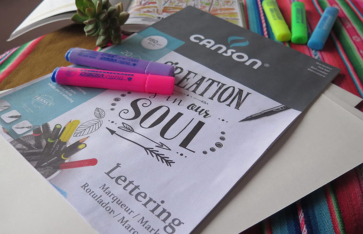 Canson - Block Lettering paper pad, A4 (24 x 32 cm),180 g, 20 sheets - 07021548