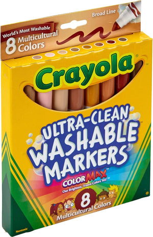 Crayola Multicultural Markers, Washable Broad Line Markers, 8 Count - 01330774