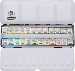 Schmincke - Horadam Aquarell Color Box With 24 Finest Watercolors 24 x 1/2 pans - 05640251