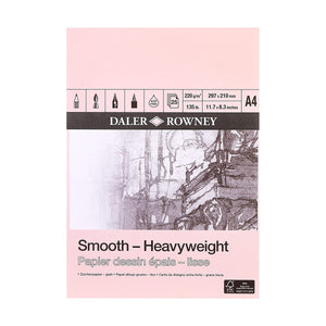 Daler-Rowney, Smooth-Heavyweight Cartridge Pad, 220gm, A4, 25 sheet - 14050687