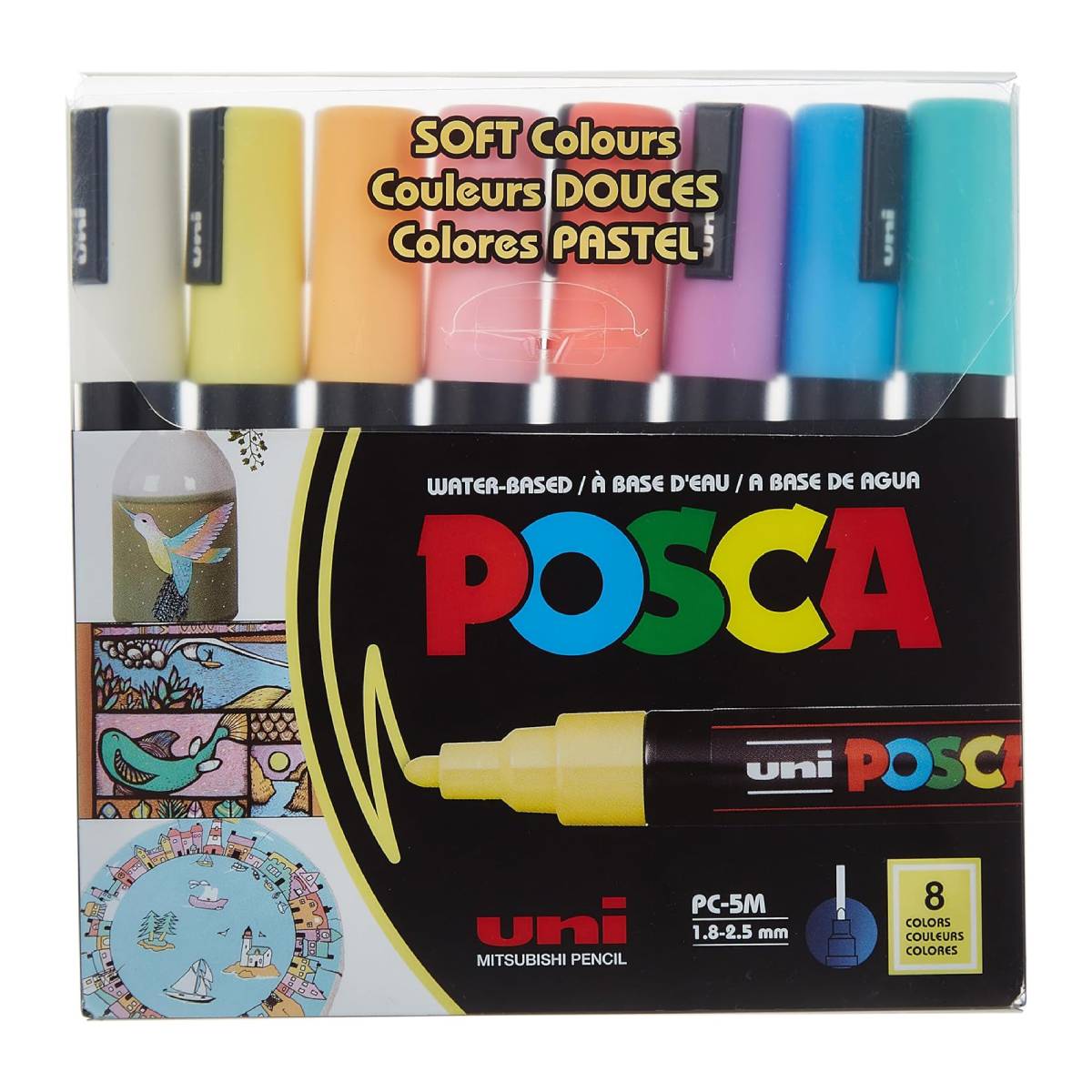 يوني-بوسكا - مجموعة ألوان ناعمة مكونة من 8 قطع (1.8-2.5 مم) - 14051092