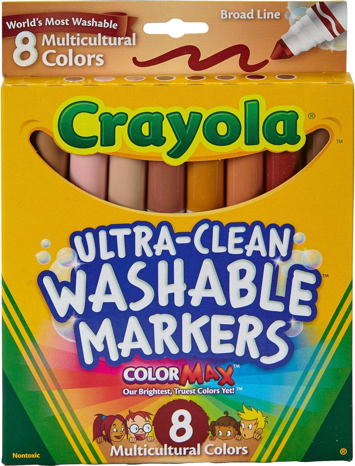 Crayola - Markers, Washable Broad Line Markers, 8 markers- 01330739